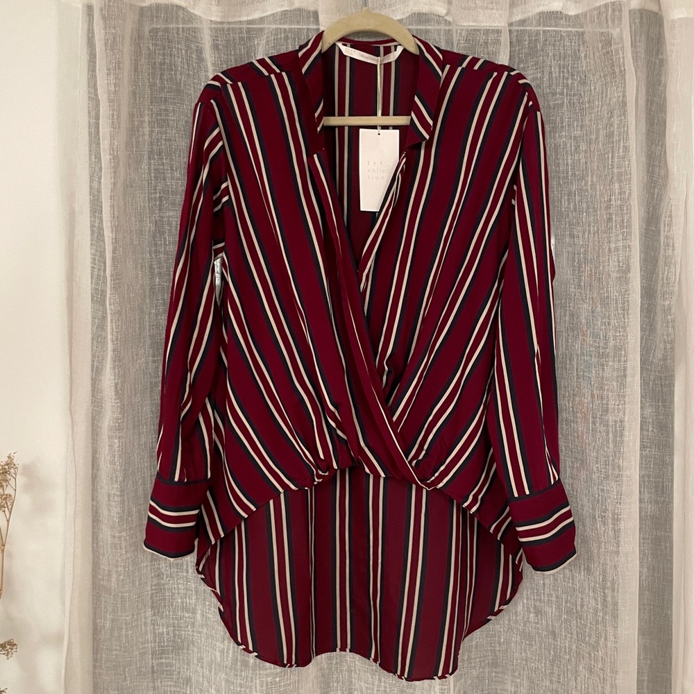 Zara High Low Striped Top